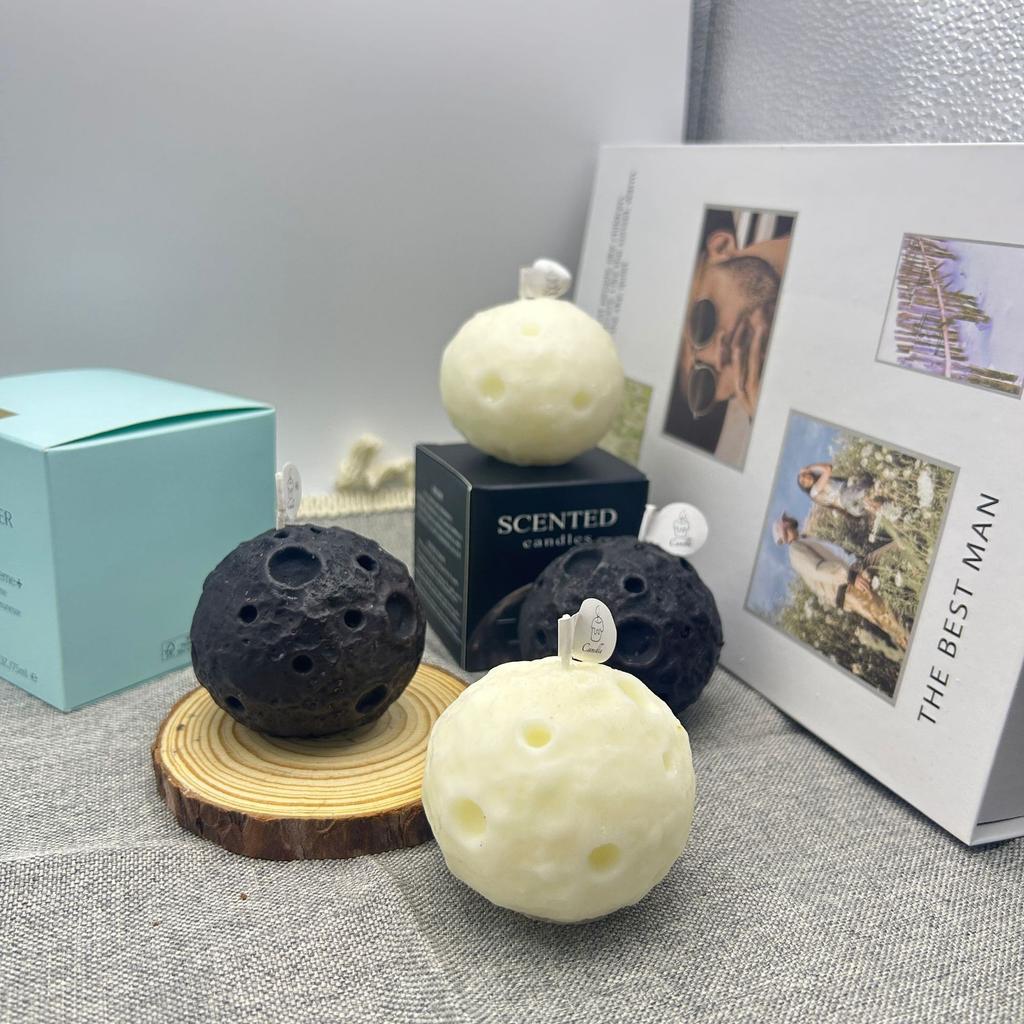 Mid-Autumn Moon Aromatherapy Candle Mid-Autumn Festival Creative Souvenir Gift Candle Black Styling Scent Wax
