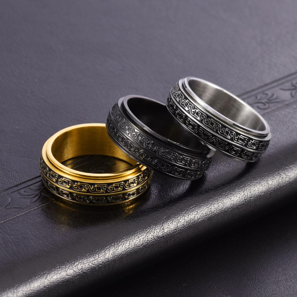 2026 Retro Beast Body Curl Pattern Rotatable Ring Neutral Male Chinese Style Element Guochao Ring