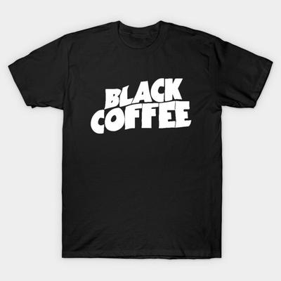 Black Coffee Parody Rock Design Street Fashion Trend TShirt Mens and Womens Luxury Brand Top