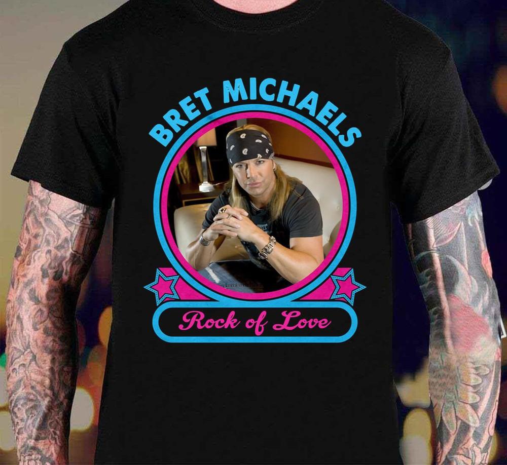 

SALE Vtg Bret Michaels Rock Of Love Cotton Black Full Size Unisex Shirt Unisex T-Shirt S