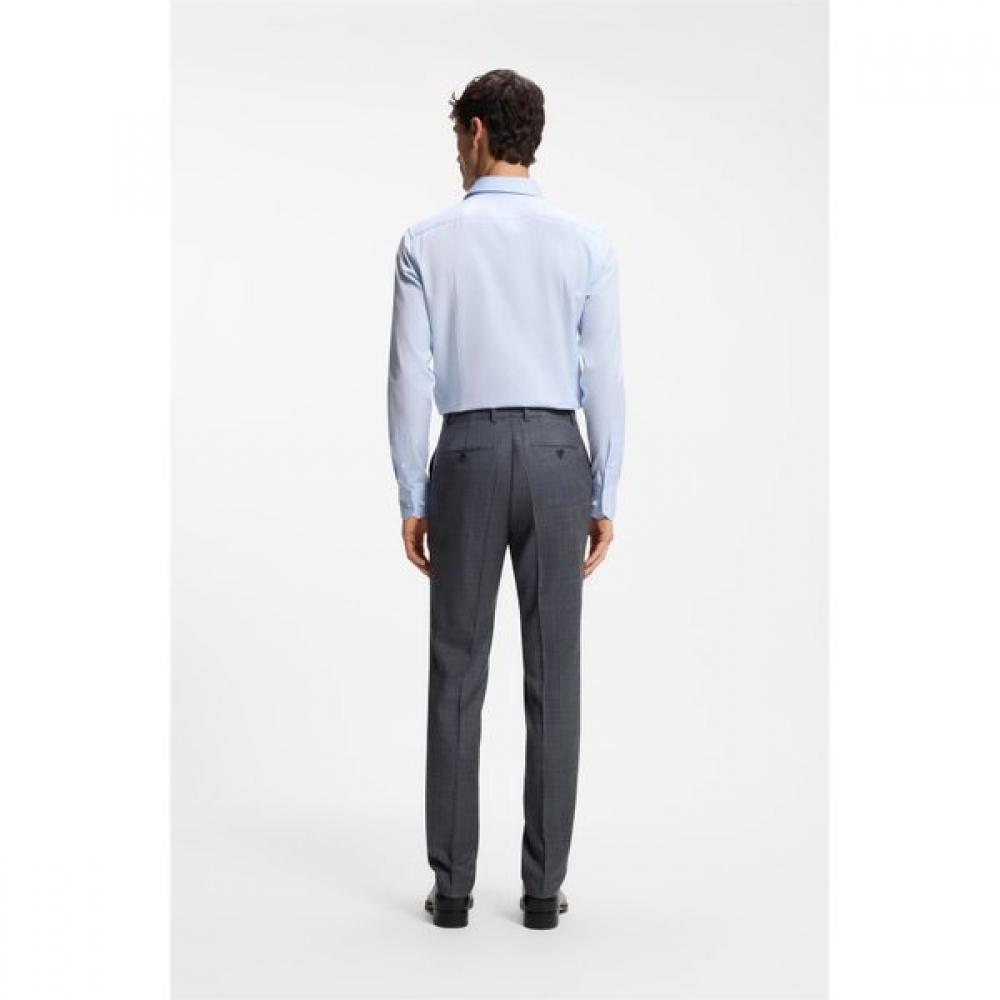 Boss Slim Fit Silk Blend Pants Dark Blue 50560807404 