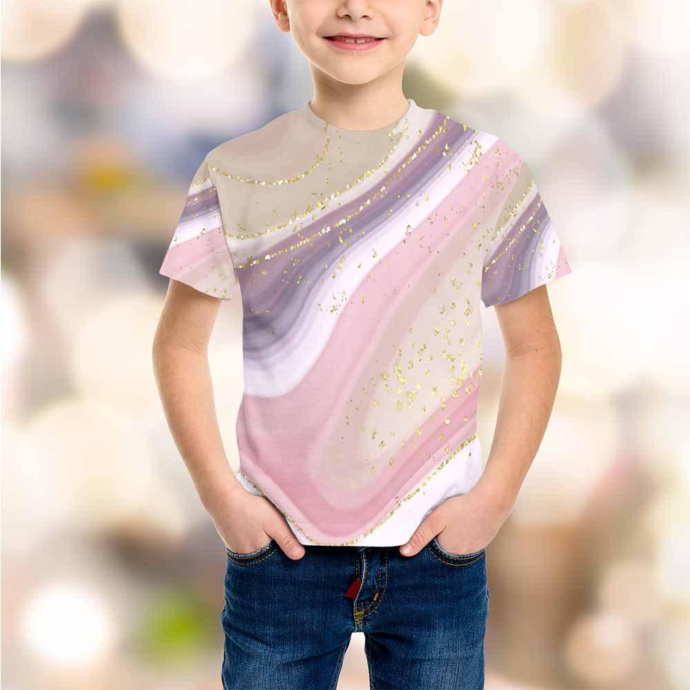 Summer Round Neck 3D Printed Top Fashionable Casual Short Sleeved Children's Boy T-shirts