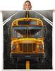 School Bus Blanket Yellow Bus Pattern Fleece Throw Kids Room Decor Back to School Theme Cozy Bed Cover