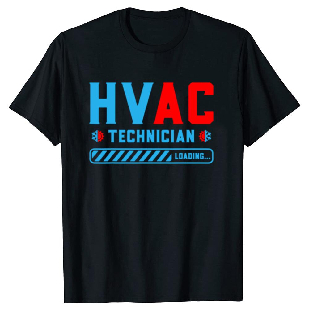 Funny HVAC Tech Loading Future HVAC Tech Technician T Shirts Summer Cotton Streetwear Short Sleeve Birthday Gifts T-shirt Men... S разноцветный
