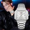 Luxury Square Fashion Man Wristwatch Waterproof Luminous Date Quartz Men's Watches Stainless Steel Men Watch Reloj
