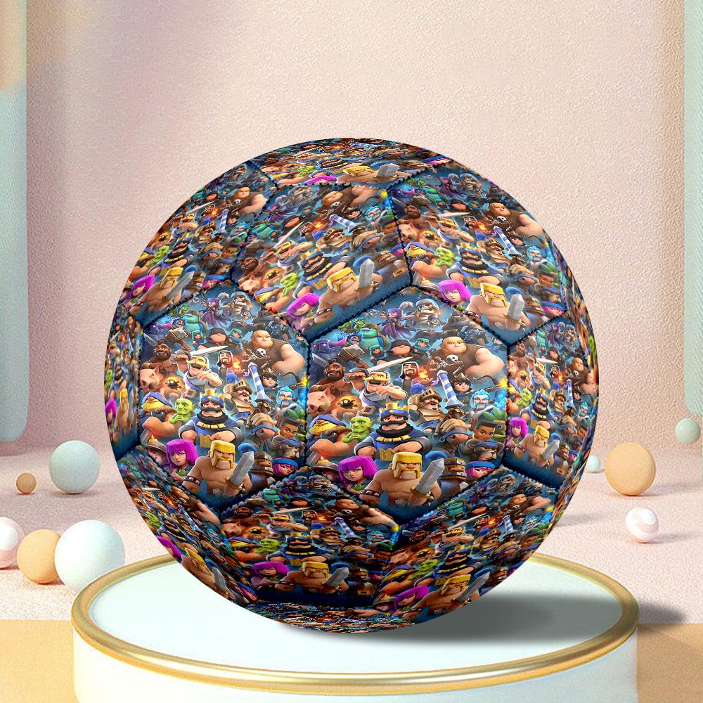 Clash Royale Heroes Collage Size 5 Soccer Balls, Anti-Slip, Protective Football, Outdoor Sport, a Unique Gift Suitable for Him/her, Birthdays