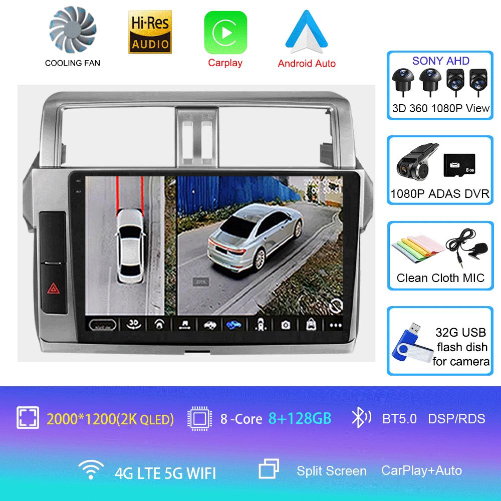 Android 14 Car multimedia Video player radio Stereo For Toyota Land Cruiser Prado 150 2013 2014 2015-2017 7862 2din GPS Carplay