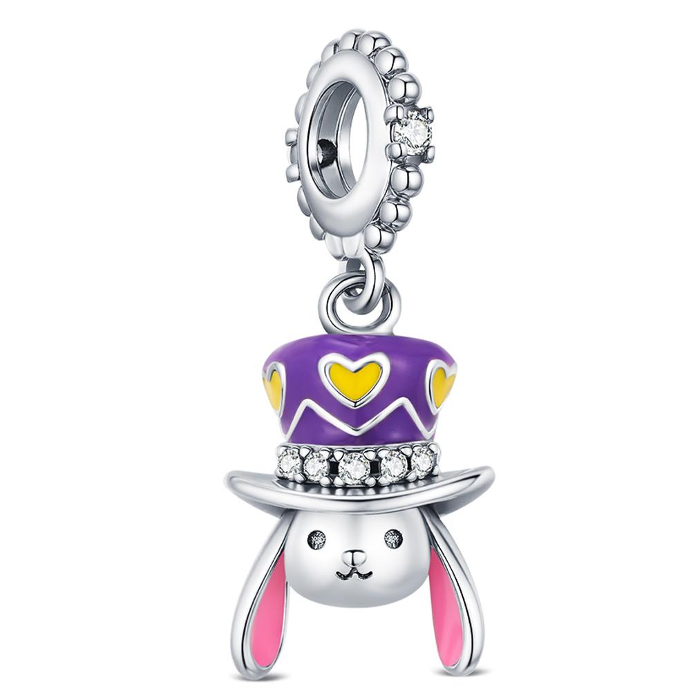 Easter Bead Fit Bracelet S925 Silver Elegant Charm Rabbit Dangle Pendant DIY Jewelry Love Gift