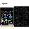9pages Unicorn Mermaid Scratch Painting book with Wooden Pen Cartoon Magic Rainbow Color Scratch Card Back Coloring Art Gift JXB