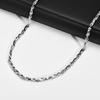Mens Mobius Chain Necklaces Gifts Jewelry, Silver Color 4mm Wide Stainless Steel Geometric Twisted Links Choker Collar