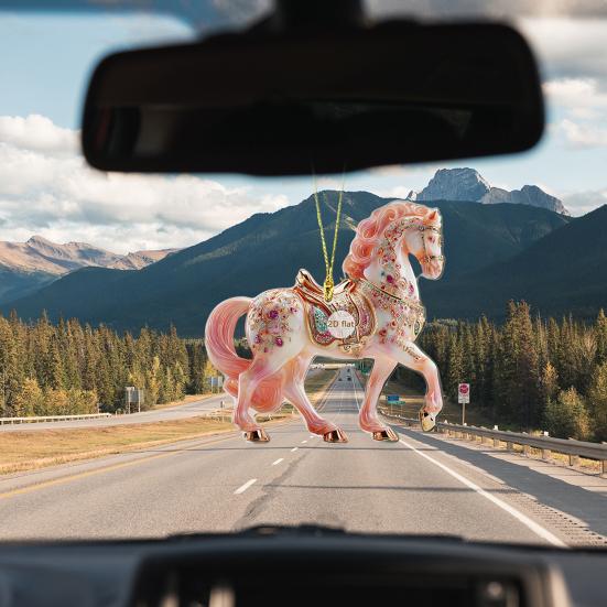 Yousheng Horse Theme Acrylic Ornament 2D Flat Print Hanging Pendant for Horse Lovers Christmas Tree Decor And Equestrian Gift