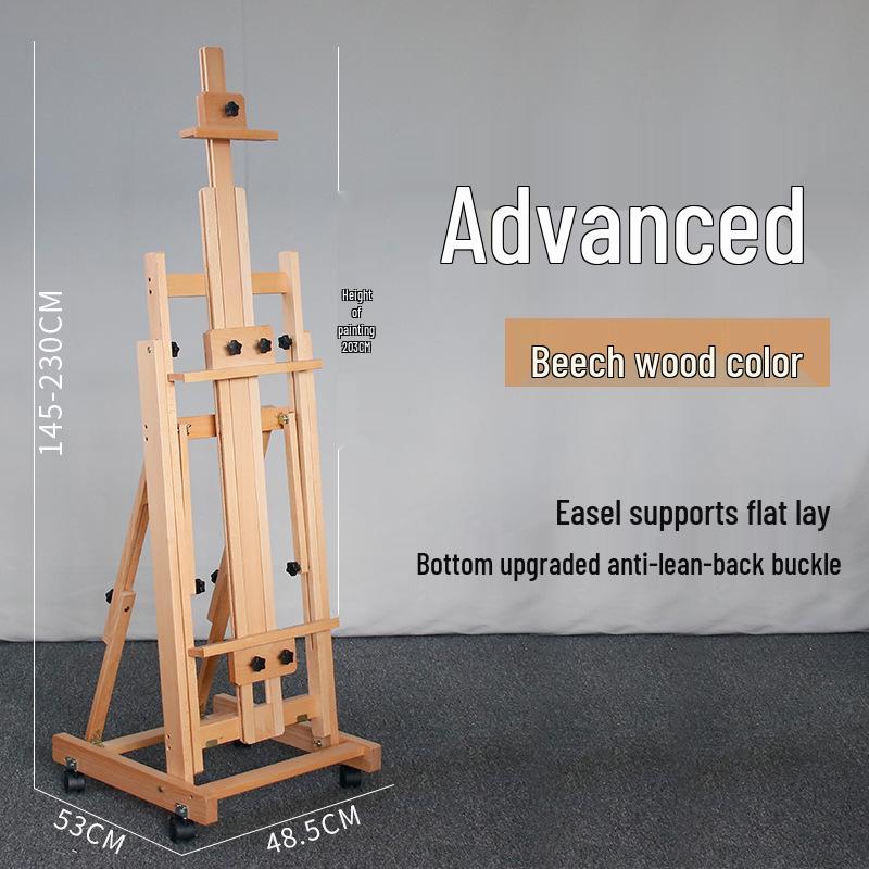 Adjustable Beech Wood Easel: Floor & Tabletop Folding Stand for Sketching & Oil Painting