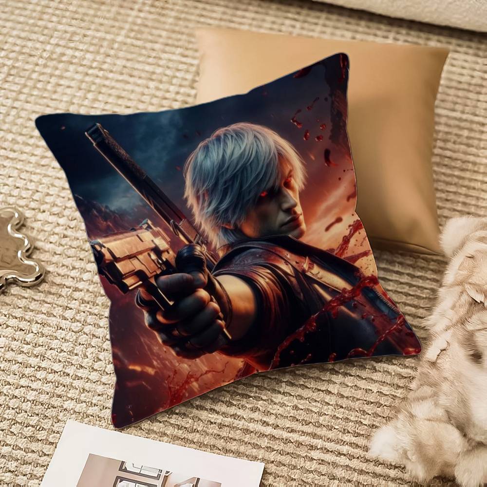 

D-Devil May C-Cry Pillow Case Anti-dustmite Invisible zipper Sofa Bed 12x12Inch