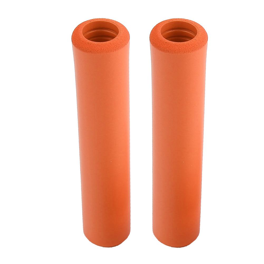 

1 Pair Bicycle Handlebar Grips Anti skid Shock Proof Silicone Bike Grip With End Plugs Orange оранжевый