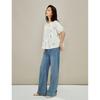 INMAN Women's French Floral Embroidered Puff Sleeve Blouse