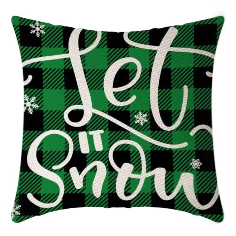 Christmas Throw Pillowcase Home Nordic Holiday Decoration Linen Super Soft Short Plush Sofa Pillowcase