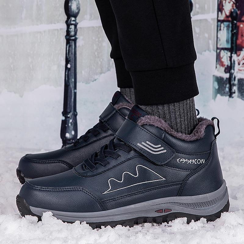 Autumn/Winter Men's Plel Warm Cotton Shoe Large -sized Outdoor Fight Slip -resistant Elderly Cotton Shoe