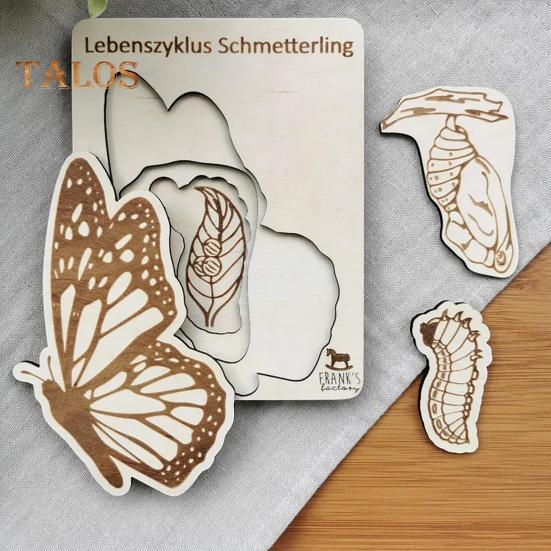 Holzpuzzle Lebenszyklus, mehrschichtiges Tier-Insekten-Pflanzenwachstums-Puzzle, Vorschul-Lernpuzzle, Spielzeug für Kinder, Jungen und Mädchen