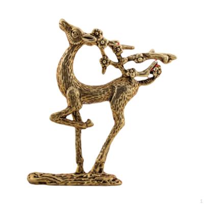 Brass Deer Ornament Handcrafted Home Gifts Photo Props Unique Sculpture for Hotel