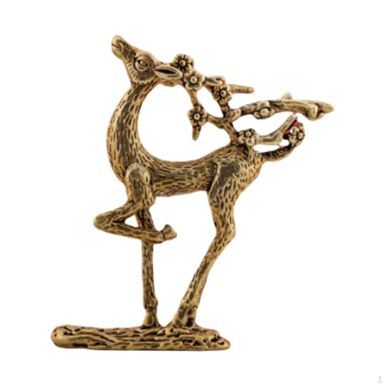 Латунная фигурка оленя Ручная работа Домашние подарки Фотоаксессуары Уникальная скульптура для отеля