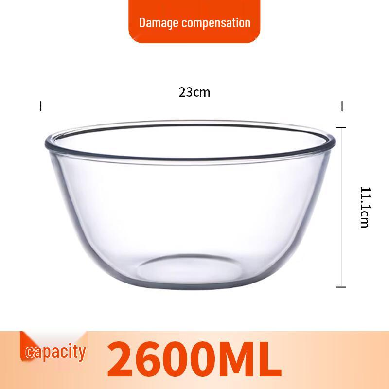 ZISIZ Transparent Glass Salad Bowl