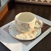 Shangqi Hand-Painted Ceramic Flower Cup and Saucer Set