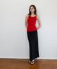 Deolil Wavy Linen Long Skirt_Black