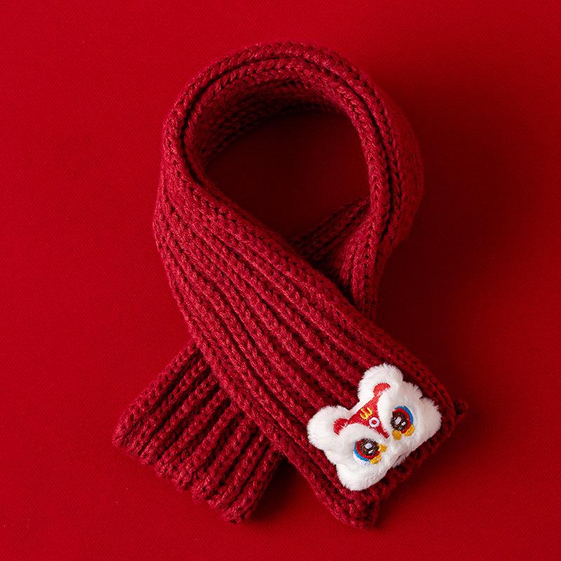 Newborn Baby Festive Scarf: Red Neck Warmer for Boys & Girls - Spring To Winter, First Birthday & New Year