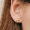 14k Plumpy Heart Silhouette One-Touch Earrings