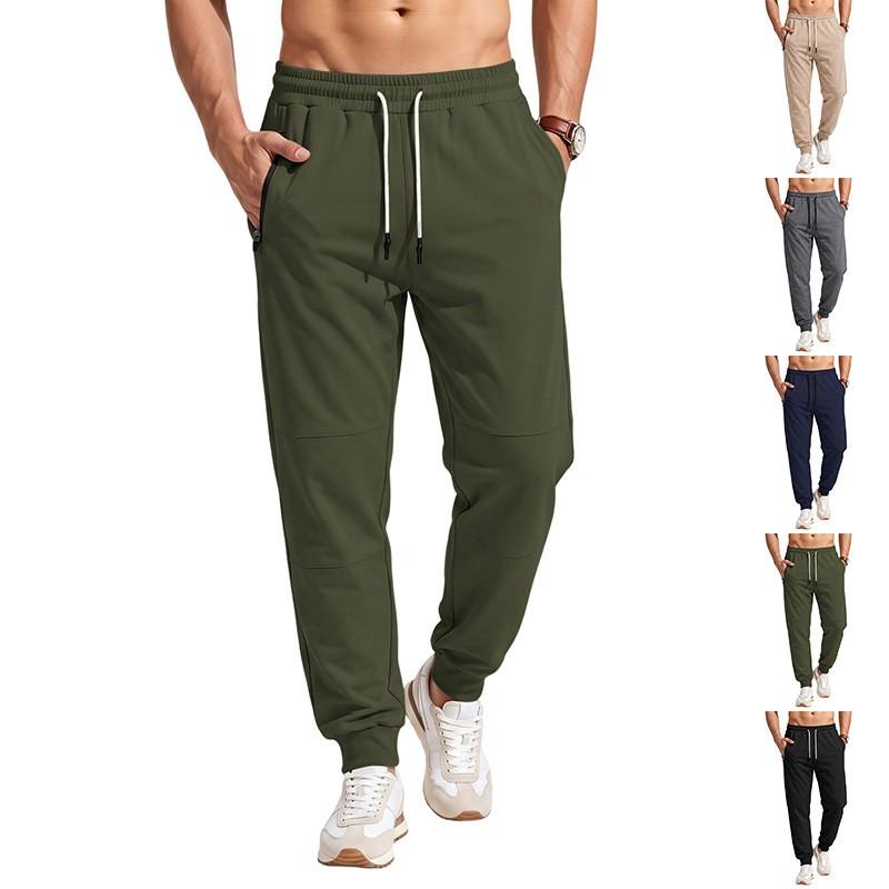 Mens Lightweight Stretchable Jogger Pants Casual Outdoor Running Daily Wear Solid Color Straight Fit