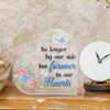 1pc Heart Shaped Acrylic Sign Table Decor, No Longer by Our Side. But Forever In Our Hearts, Desktop Decoration  