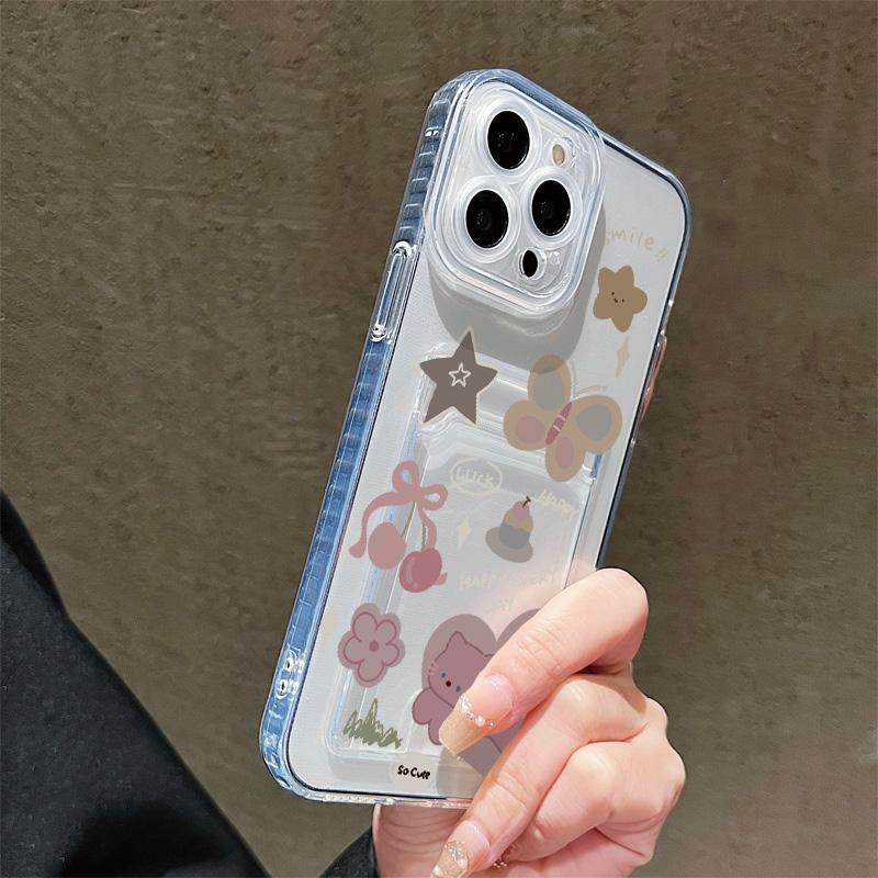 Kartenfach Halter Silikon Brieftasche Tasche Hülle Für Xiaomi Redmi Note 11 12 13 14 iPhone 17 16 15 13 11 Samsung S25 S24 S23 S22 Hülle Transparentes Handy Bumper