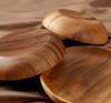 Acacia Wood Dinner Plates for Eating, Wooden Round Charcuterie Boards Serving Bowls for Food Dishes Cheese Dessert Salad