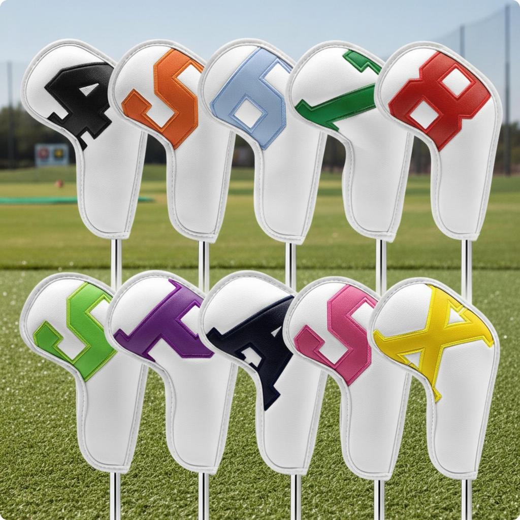 10 Pieces Golf Iron Head Cover Lightweight for Travel, Practice Rounds