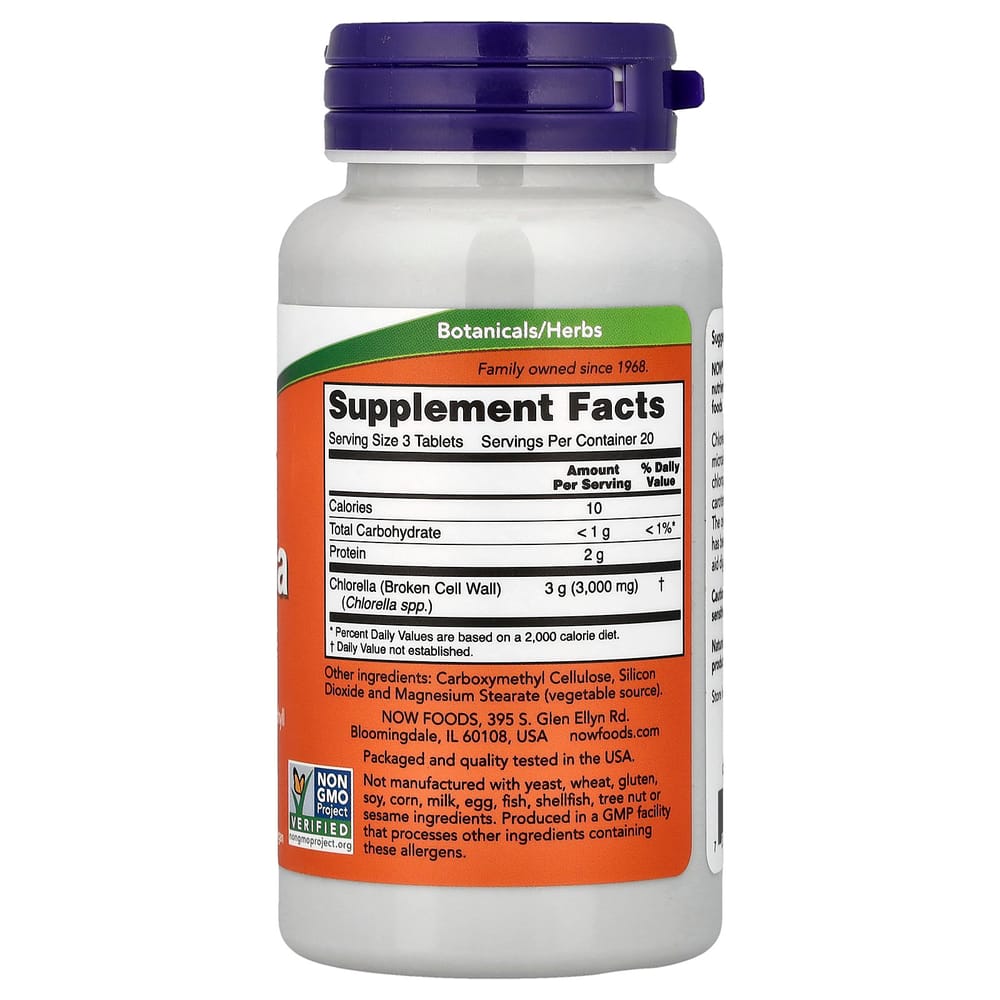 Now Foods Chlorella 1000mg 60 Tablets