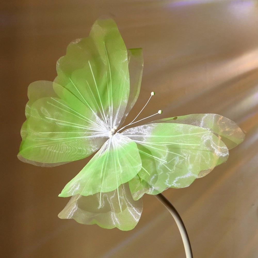 Flower Pattern Artificial Butterfly Gradient Color 3D Silk Yarn Butterfly Wedding Party Decoration