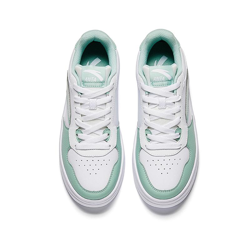 New Anta Anti-Slip And Wear-Resistant Coverage Low-Top Skateboard Shoes Women's White Green 922528003Q-4
