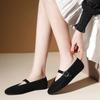 Frühling neue Ballett kleine Lederschuhe Mode Leder Retro weich wachsig runder Kopf flache Schuhe einzelne Wildleder Mary Jane Damenschuhe