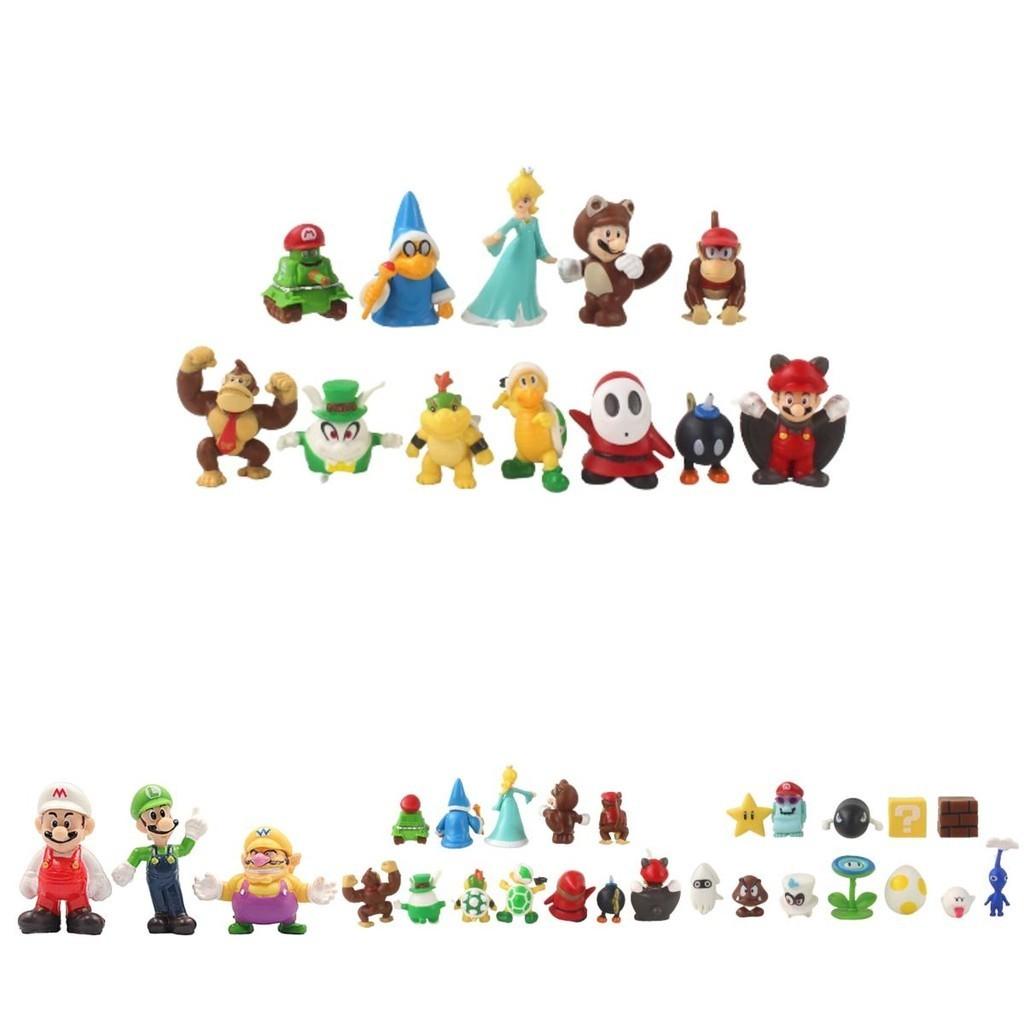 48pcs Super Mario Bros Luigi Action Figures Set Cake Decor Ornaments No Toxic No Fading