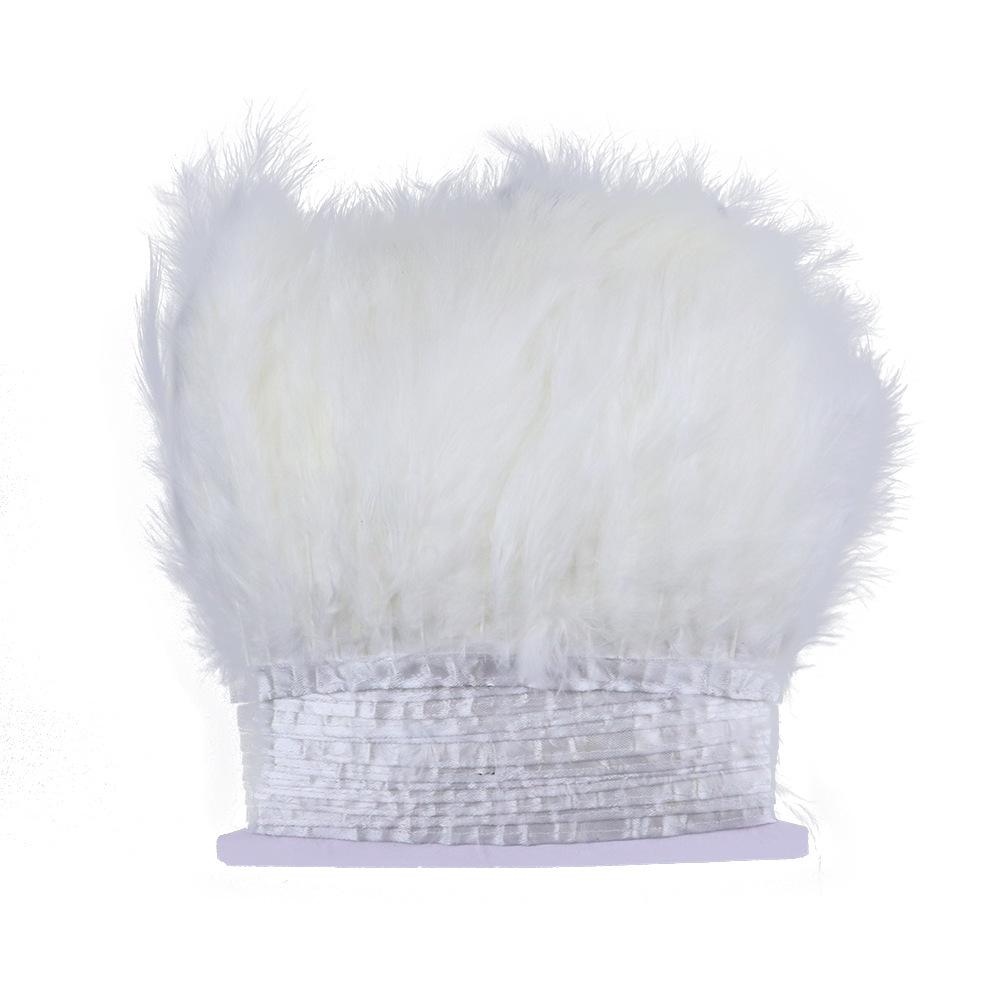 10-15Cm Pointed Tail Flannel Edge Wedding Home Arrangement Turkey Feather Cloth Belt Diy Dress Skirt Accessories