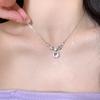 S925 Silver Zircon Clavicle Necklace with Sugar Cube Pendant - Luxury Jewelry for Girls