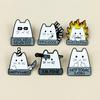 Creative Cartoon Cat Brooch - Fun Anime Animal Metal Badge Jewelry Accessory