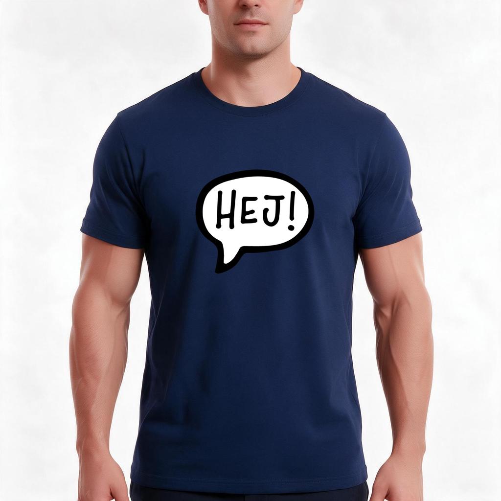 Hej Danish Swedish Greeting Hi Hello Tshirt Summer Casual Cotton Tee Oversized Streetwear Tops Vintage Graphic Print