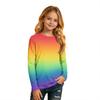 Kids' Round Neck Long Sleeve Gradient Print T-Shirt for Casual Everyday Wear