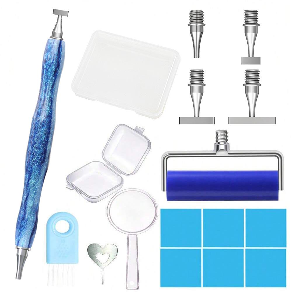Ergonomic Diamond Painting Art Drill Bead Dot Pen Kit With Thin Thread Stainless Steels Metal Pen Heads Roller Tool Accessories