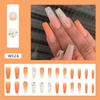 Artificial Nails European and American Long Ballet Nails Gradient Orange Love Fake Nails Wearable Manicure Patches
