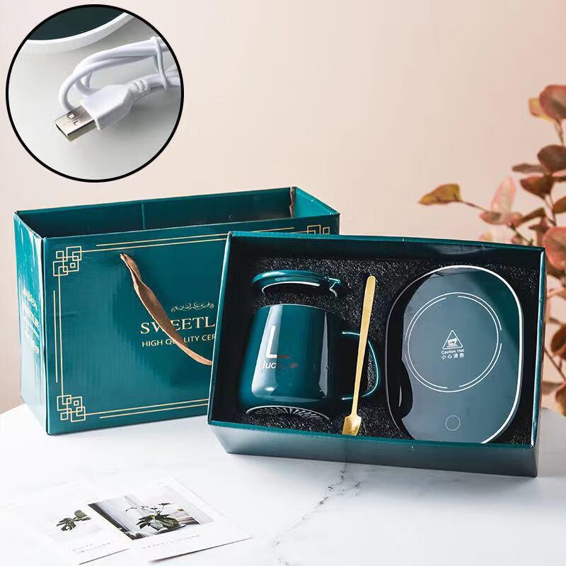 Jingxin Ceramic 55°C Smart Heated Mug Gift Set