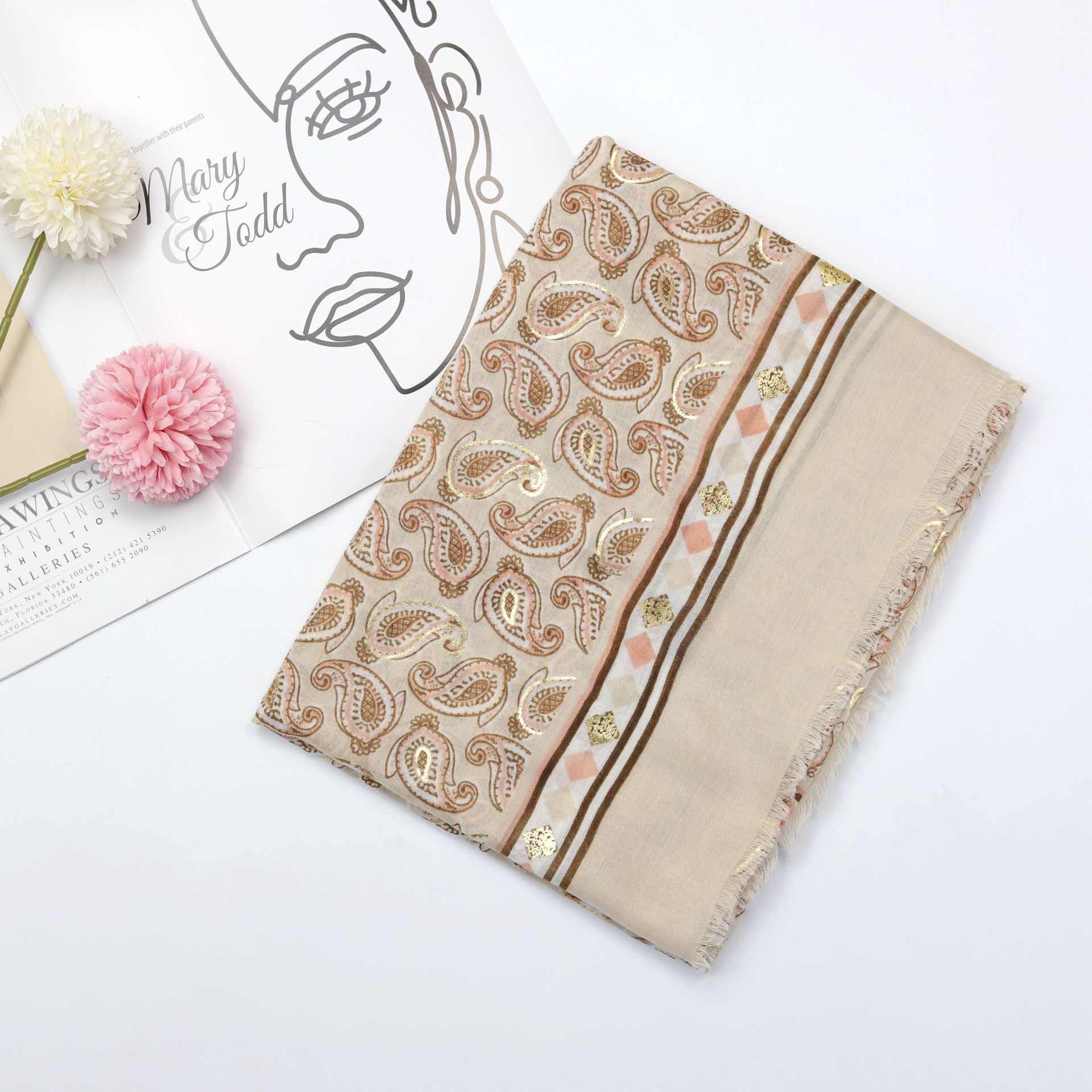 

2024 Весна и Осень Зима Новый Хлопок И Конопля Длинный Тонкий Шарф Путешествия Универсальный Солнцезащитный Теплый Шаль Для Женщин 90*180cm хаки