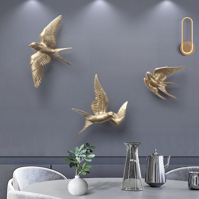 3D Flying Bird Wall Art Realistic Feather Sculpture Metal Wall Decor for Living Room Modern Home Office Decoration Gift