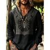 Tricou casual bărbătesc cu mânecă lungă și imprimeu